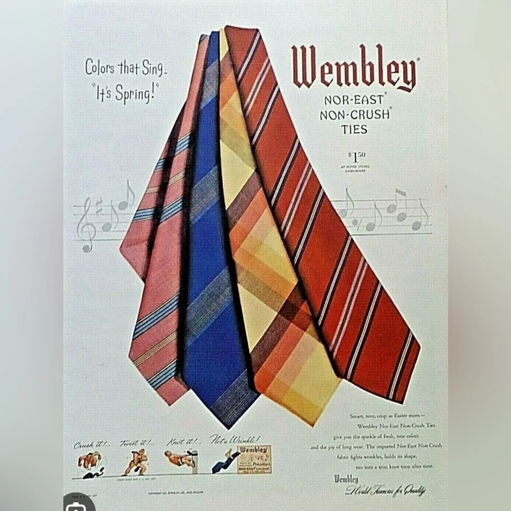 Wembley Blue and Brown Textured WEMLON Fabric Wide Tie Vintage 60's 70s
